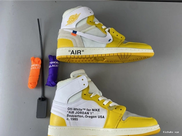 1 NRG AQ0818-149 Yellow-Cone Powder Off-White Dark Jordan x Air White 0816
